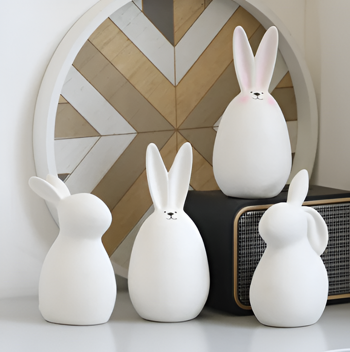 Lisslune | ConeyBliss Minimalist Ceramic Bunny – Elegant White Easter Rabbit Figurine Decor