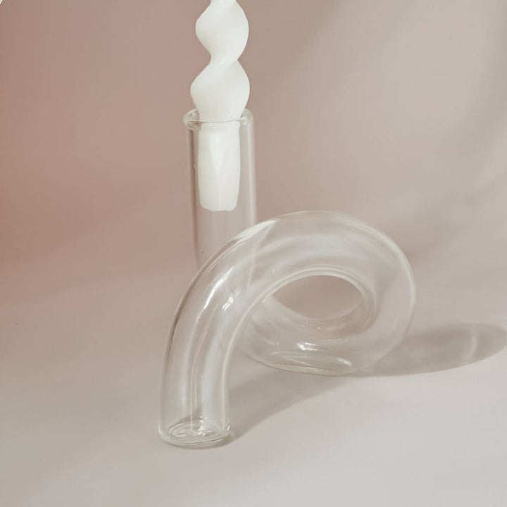 Lisslune | Glass Vase with Candle Holder for Elegant Home Decoration