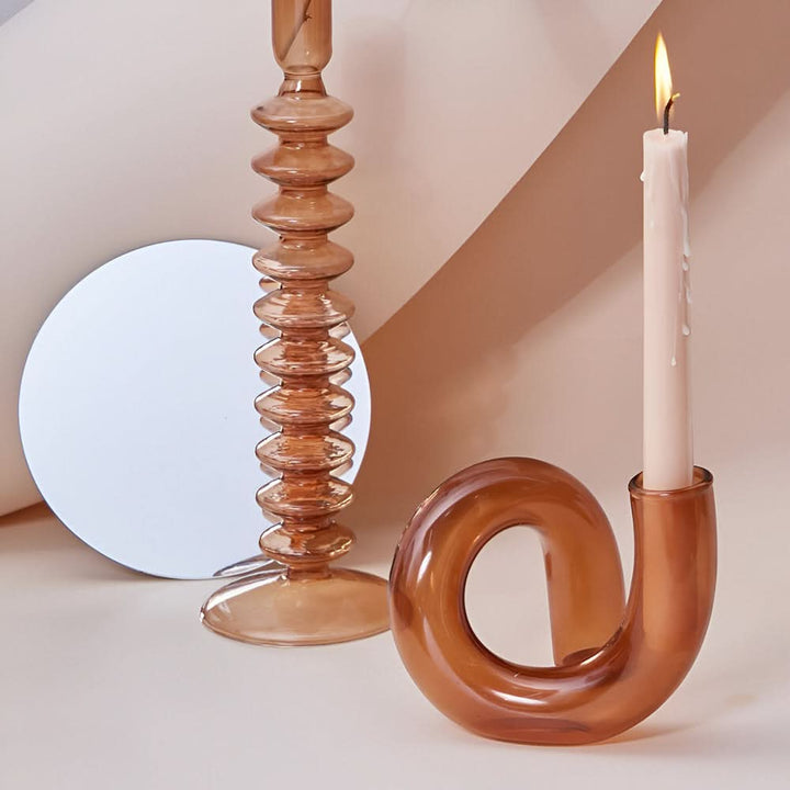Lisslune | Glass Vase with Candle Holder for Elegant Home Decoration