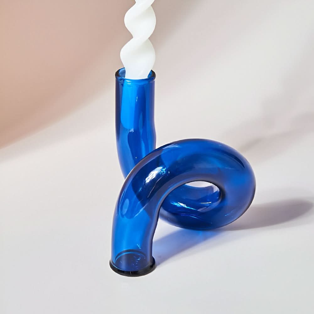 Lisslune | Glass Vase with Candle Holder for Elegant Home Decoration