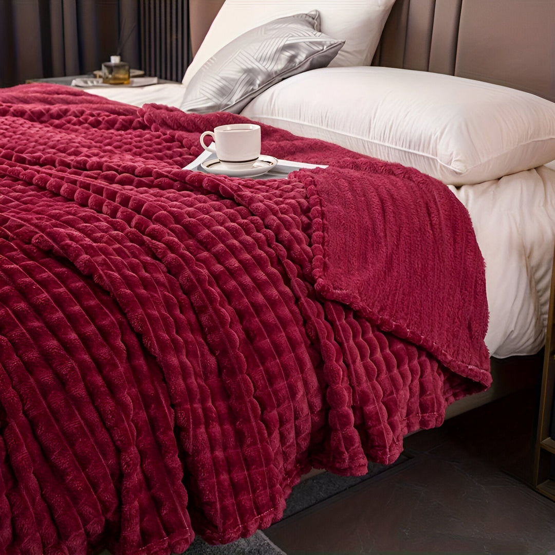 Lisslune | EliteWave Plaid - Ultrafluffy structured coral fleece blanket