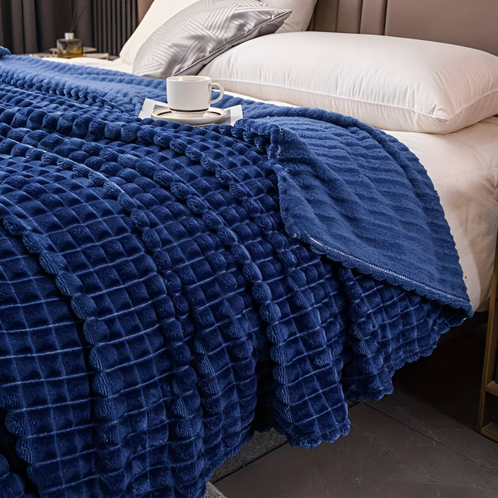 Lisslune | EliteWave Plaid - Ultrafluffy structured coral fleece blanket