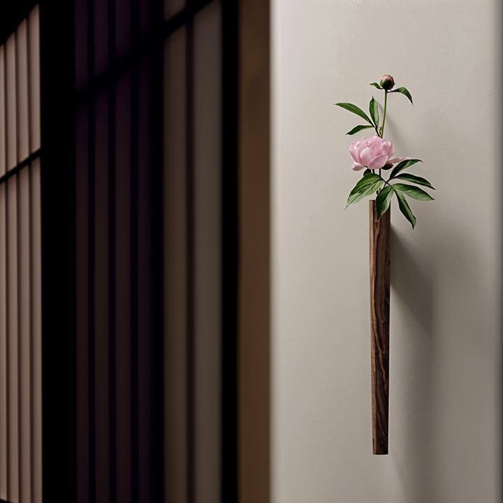 Lisslune | FreshFloret Wall-Mounted Wooden Vase – Solid Beech & Walnut Flower Display