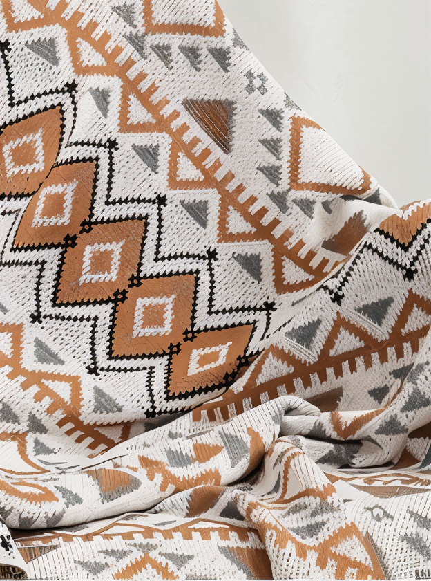 Lisslune | VIVIDLOOM – Geometric Boho Fleece Blanket