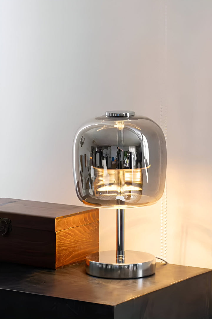 Lisslune | Gleam Lamp - Stylish smoky gray glass lamp USB-powered dimmable light