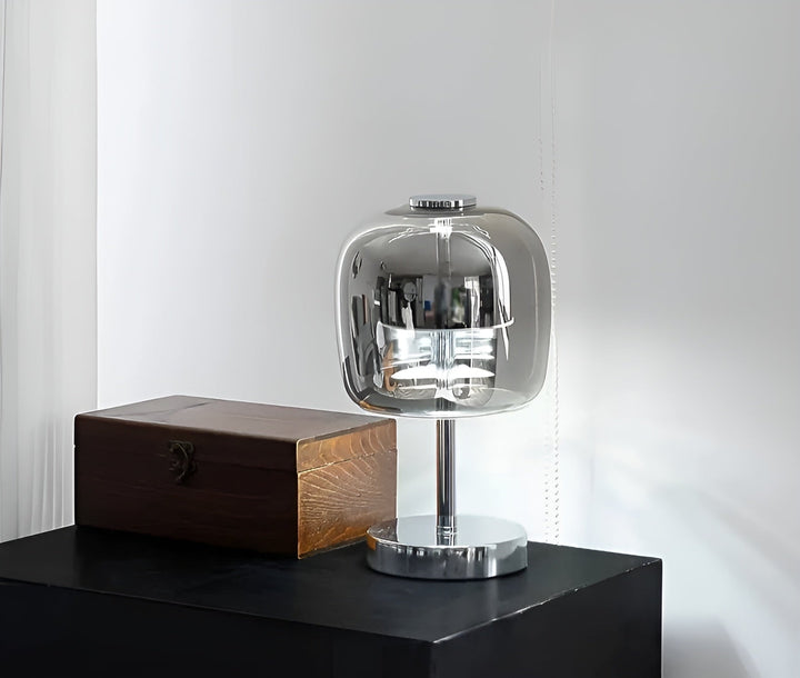 Lisslune | Gleam Lamp - Stylish smoky gray glass lamp USB-powered dimmable light