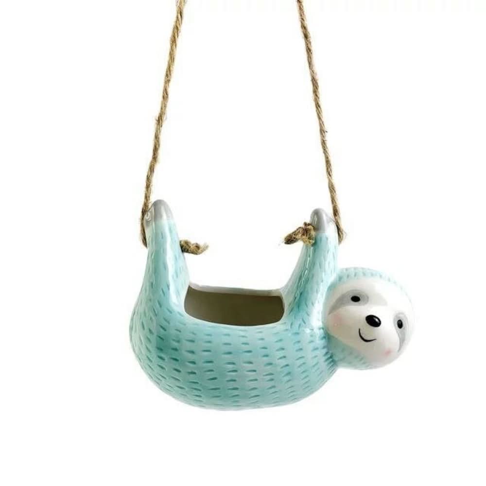 Lisslune | Handmade Ceramic Sloth Flower Pot for Small Plants