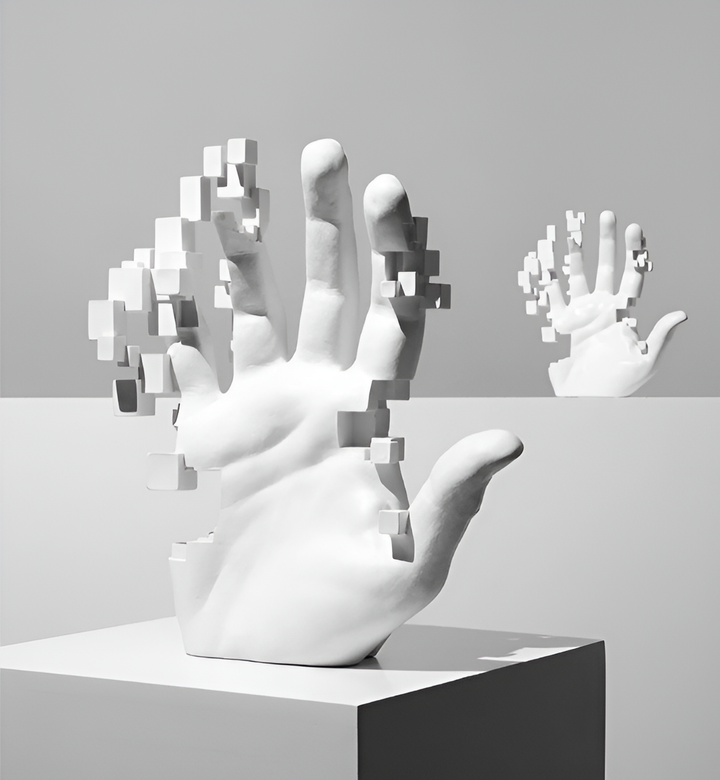 Lisslune | Abstract Resin Hand Sculpture with Mosaic Design