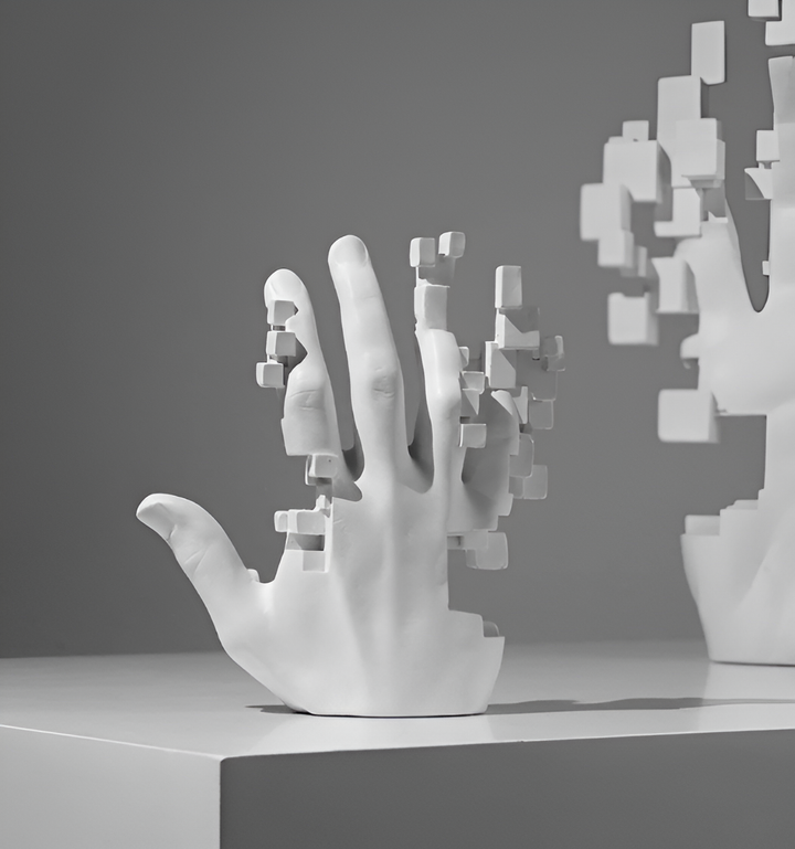 Lisslune | Abstract Resin Hand Sculpture with Mosaic Design