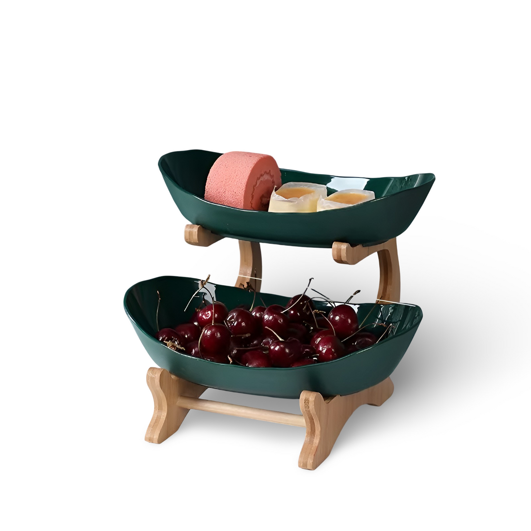 Lisslune | Wooden Tiered Fruit Bowl – Modern Multi-Layer Snack & Fruit Display Stand