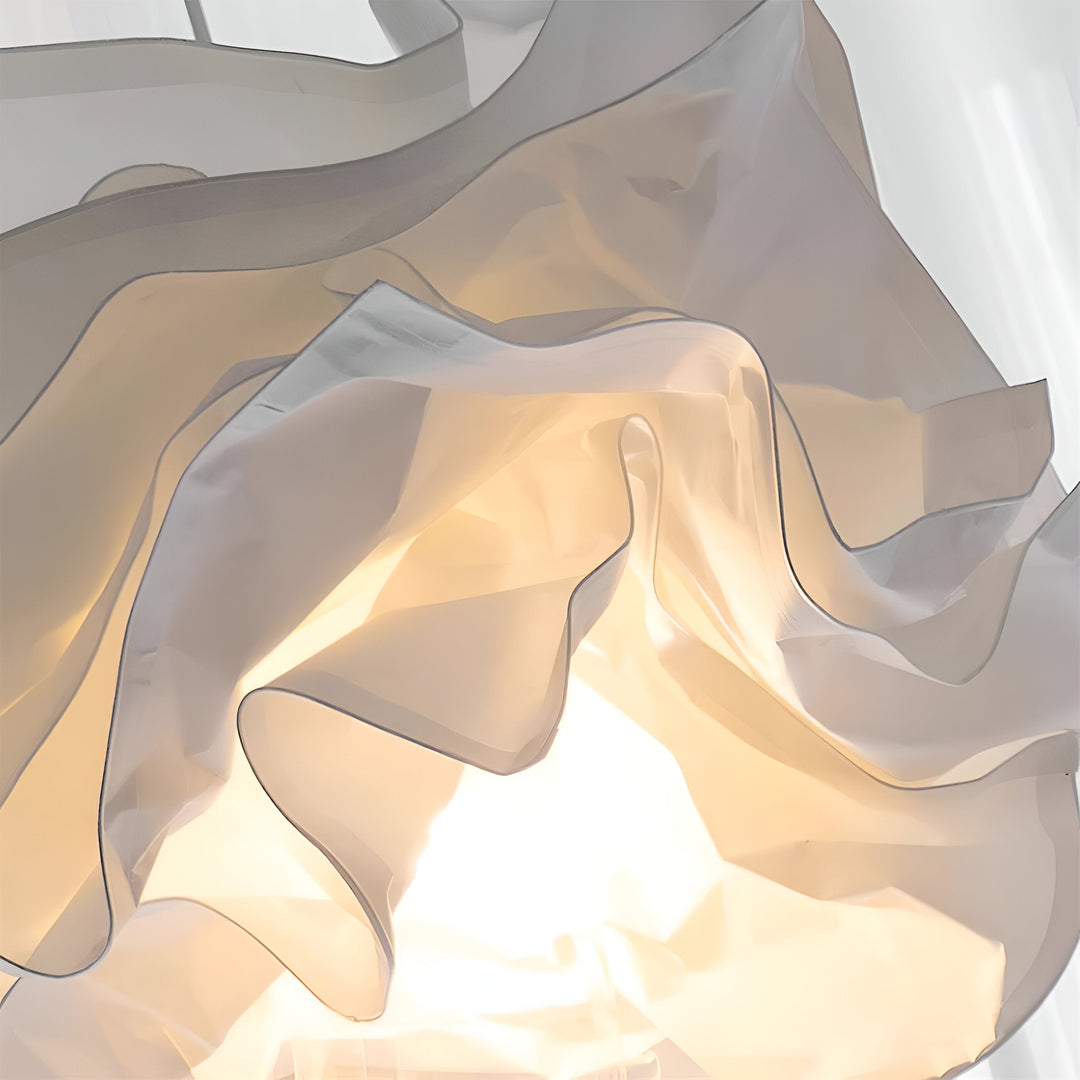 Lisslune | ShadeGlow Adjustable Pendant Light with Sculpted Paper Shade Design