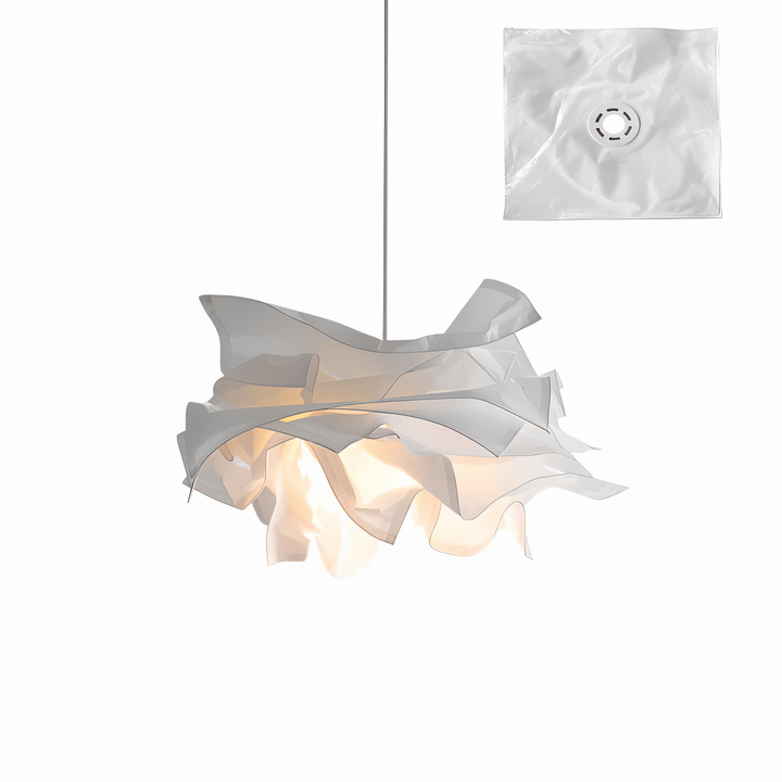 Lisslune | ShadeGlow Adjustable Pendant Light with Sculpted Paper Shade Design