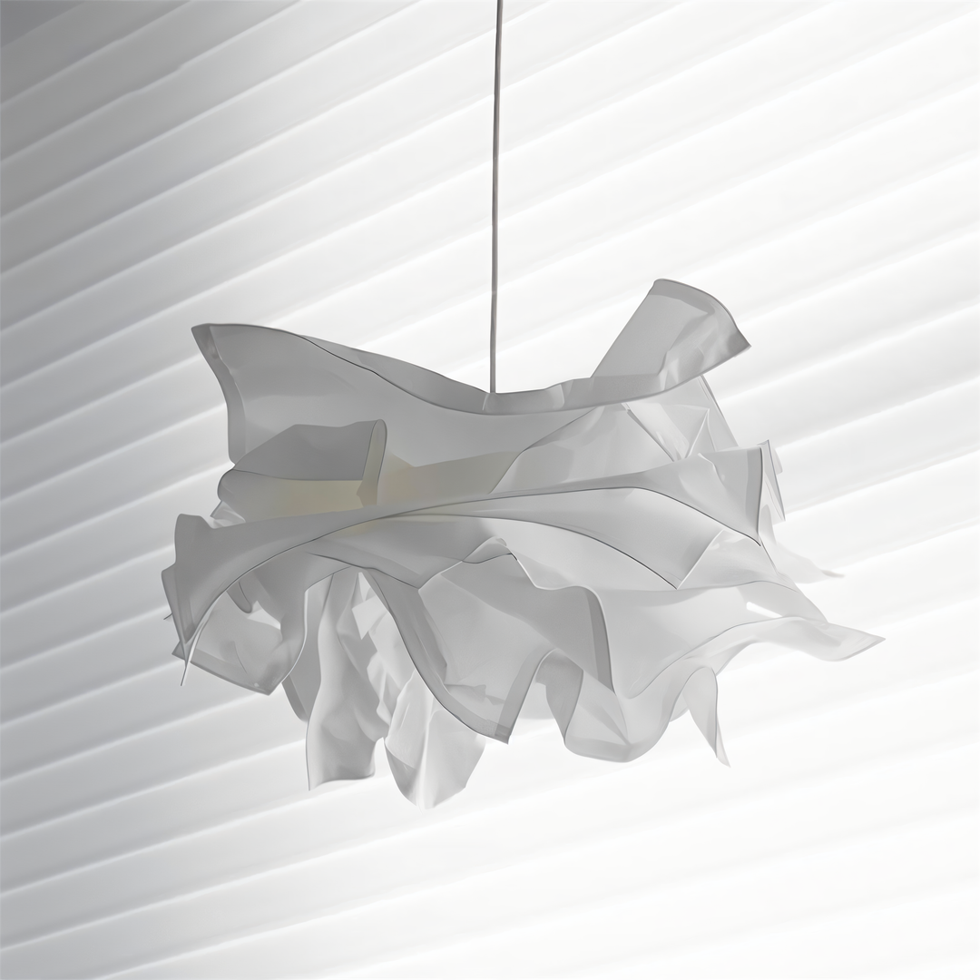 Lisslune | ShadeGlow Adjustable Pendant Light with Sculpted Paper Shade Design