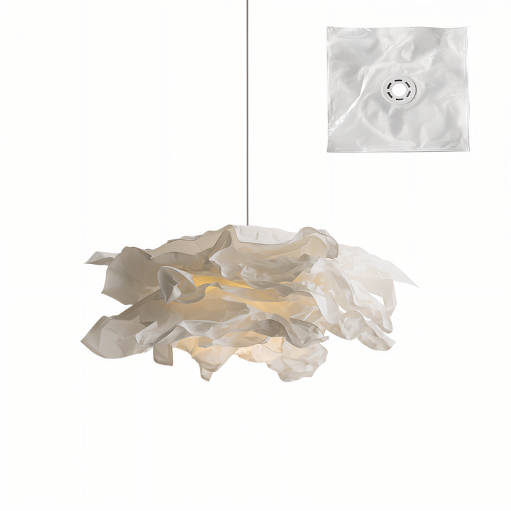 Lisslune | ShadeGlow Adjustable Pendant Light with Sculpted Paper Shade Design