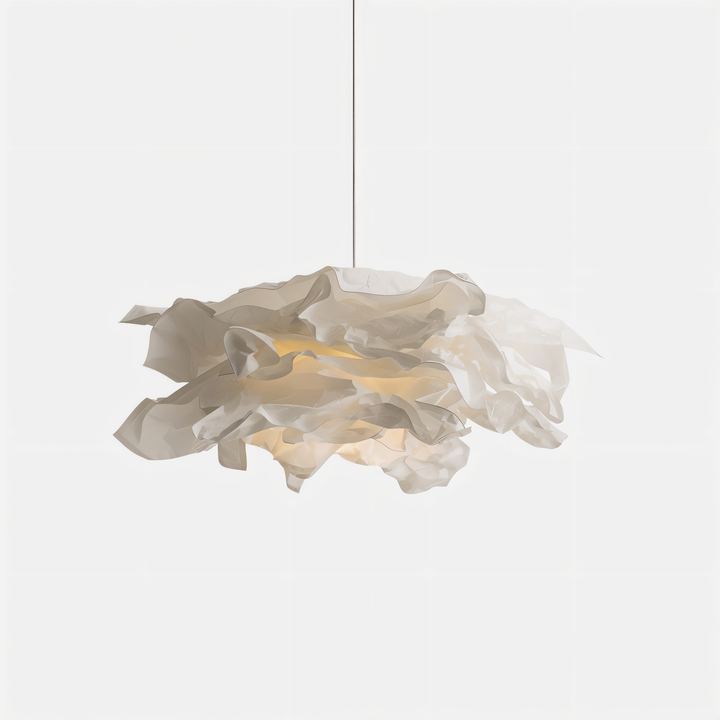 Lisslune | ShadeGlow Adjustable Pendant Light with Sculpted Paper Shade Design