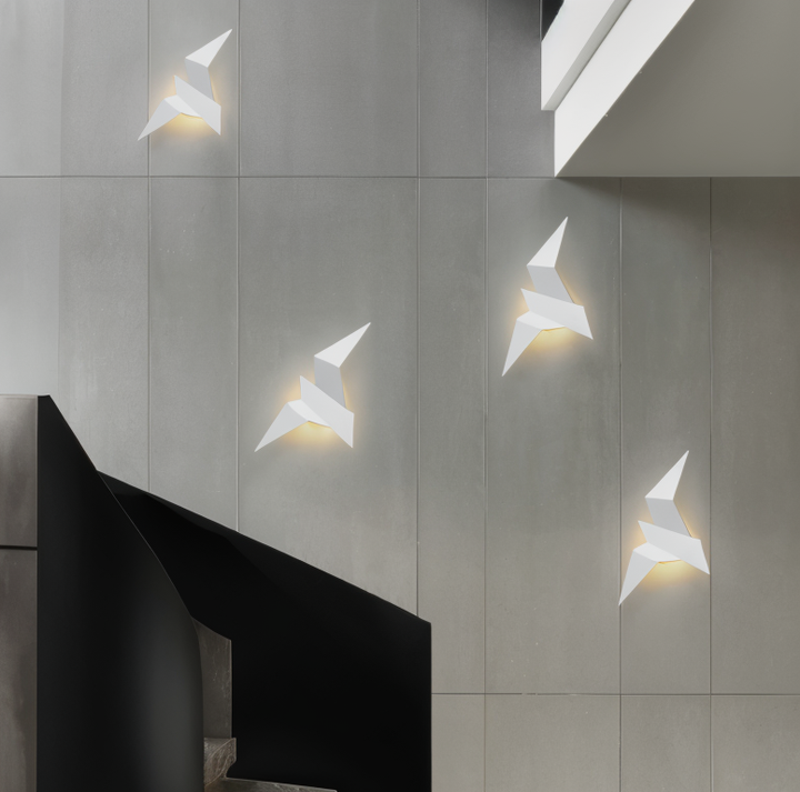 Lisslune | OriTori Wall Light - Geometric Origami Bird Wall Light - Japanese Style Wall Light Design