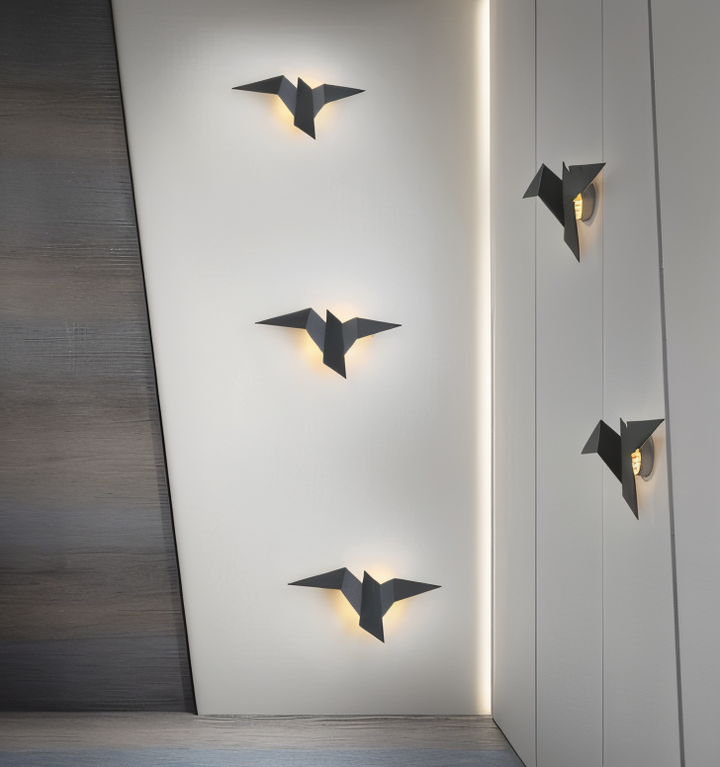 Lisslune | OriTori Wall Light - Geometric Origami Bird Wall Light - Japanese Style Wall Light Design