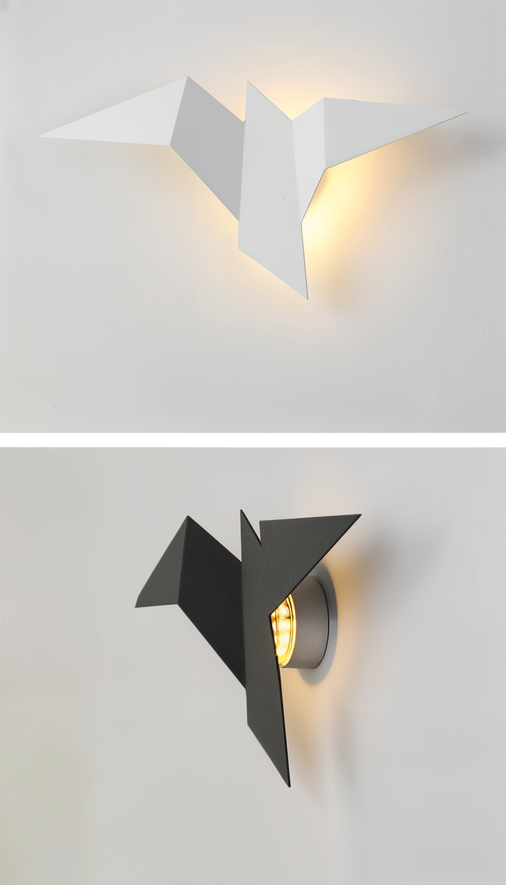 Lisslune | OriTori Wall Light - Geometric Origami Bird Wall Light - Japanese Style Wall Light Design