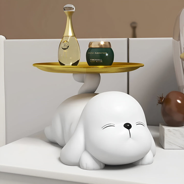 Lisslune | Decorative dog bowl holder with tray