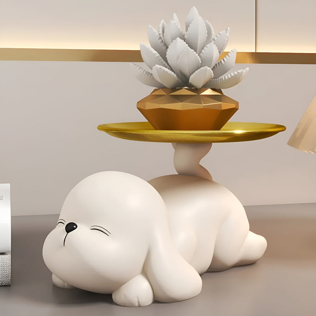 Lisslune | Decorative dog bowl holder with tray