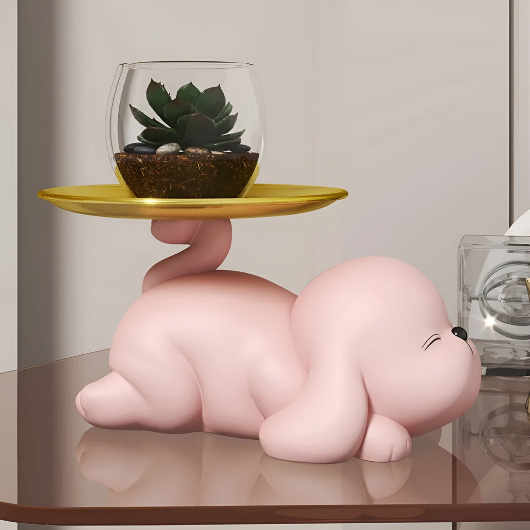 Lisslune | Decorative dog bowl holder with tray