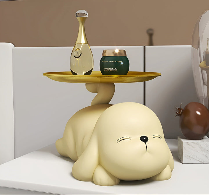 Lisslune | Decorative dog bowl holder with tray