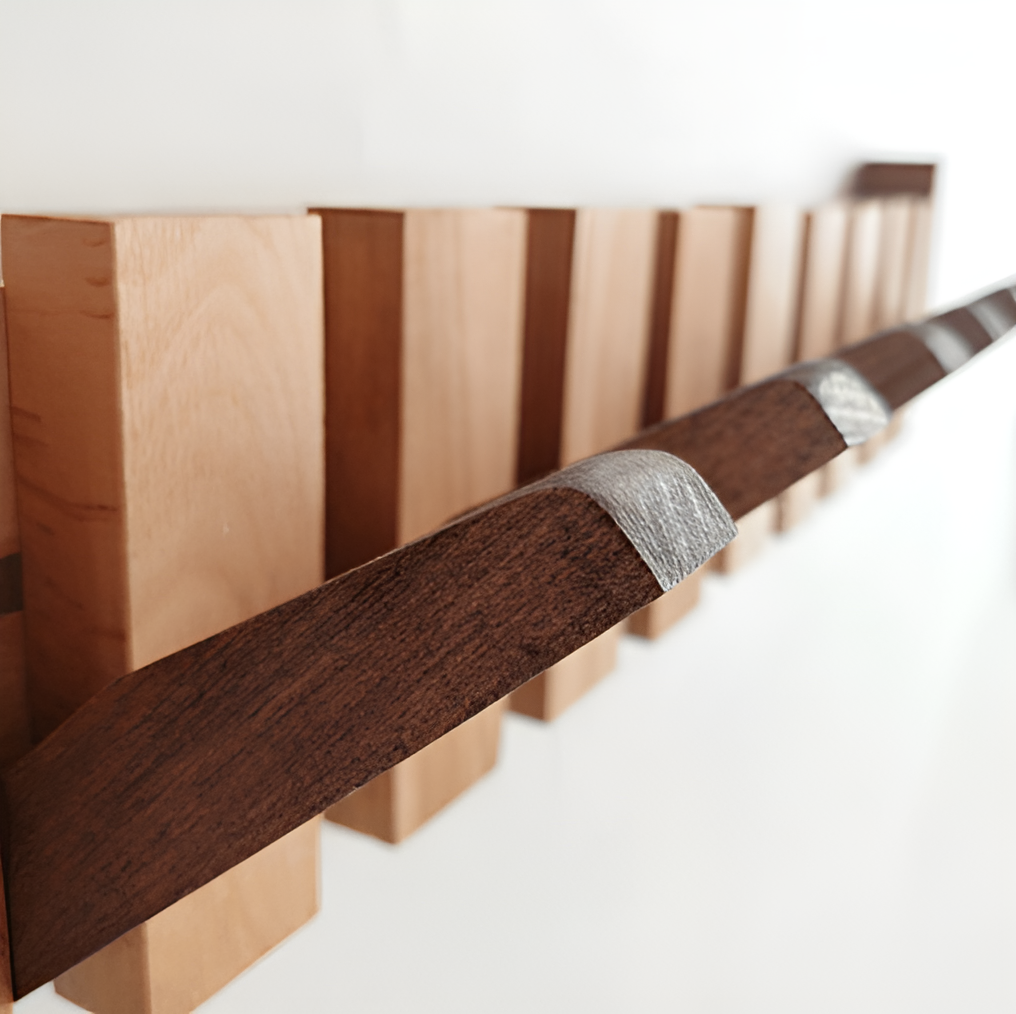 Lisslune | RetroHooks - Wooden piano wall shelf with magnetic hooks