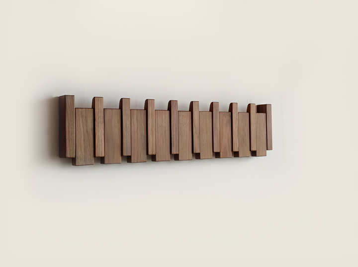 Lisslune | RetroHooks - Wooden piano wall shelf with magnetic hooks