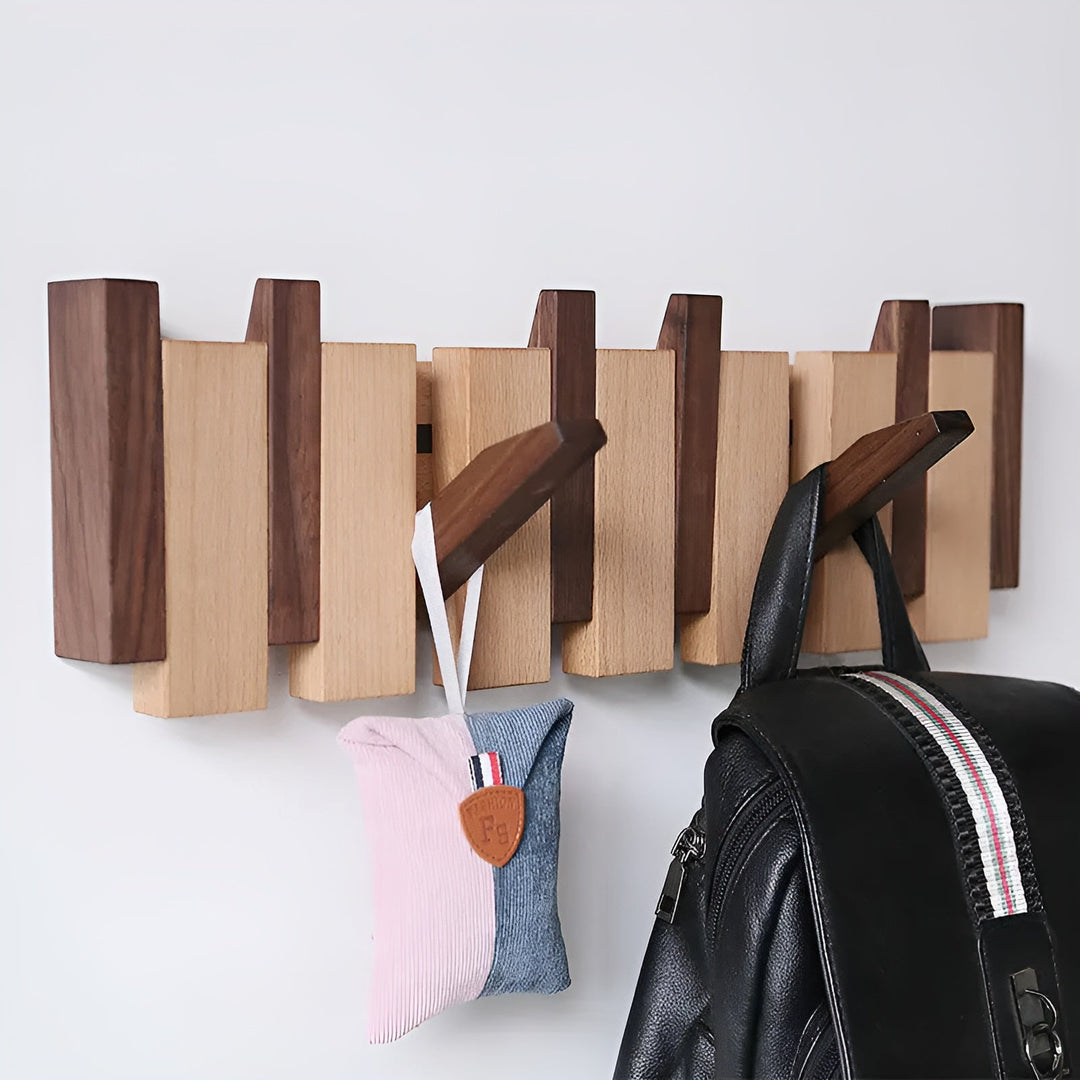 Lisslune | RetroHooks - Wooden piano wall shelf with magnetic hooks