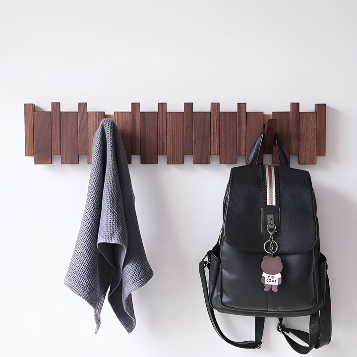 Lisslune | RetroHooks - Wooden piano wall shelf with magnetic hooks