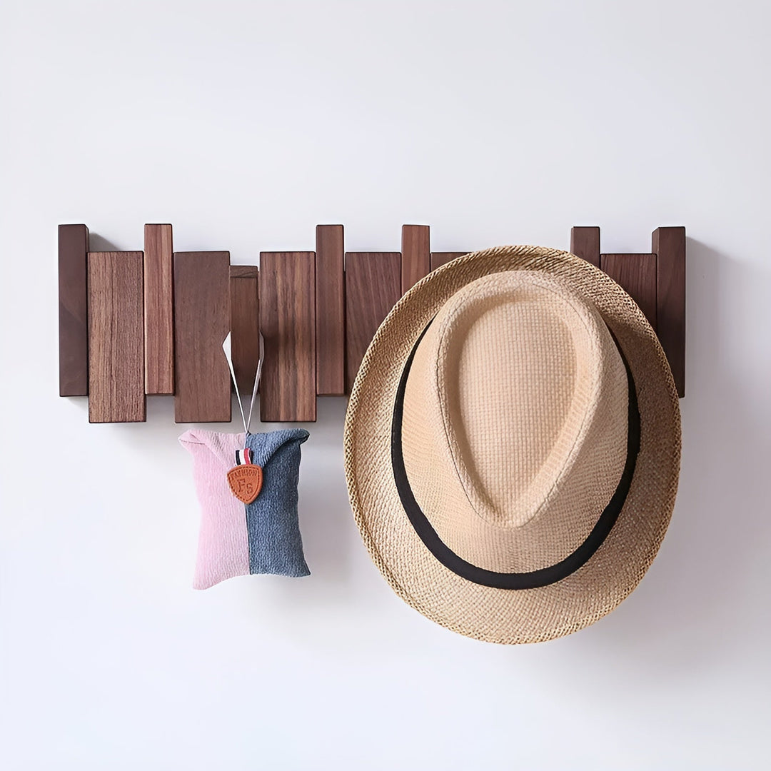 Lisslune | RetroHooks - Wooden piano wall shelf with magnetic hooks