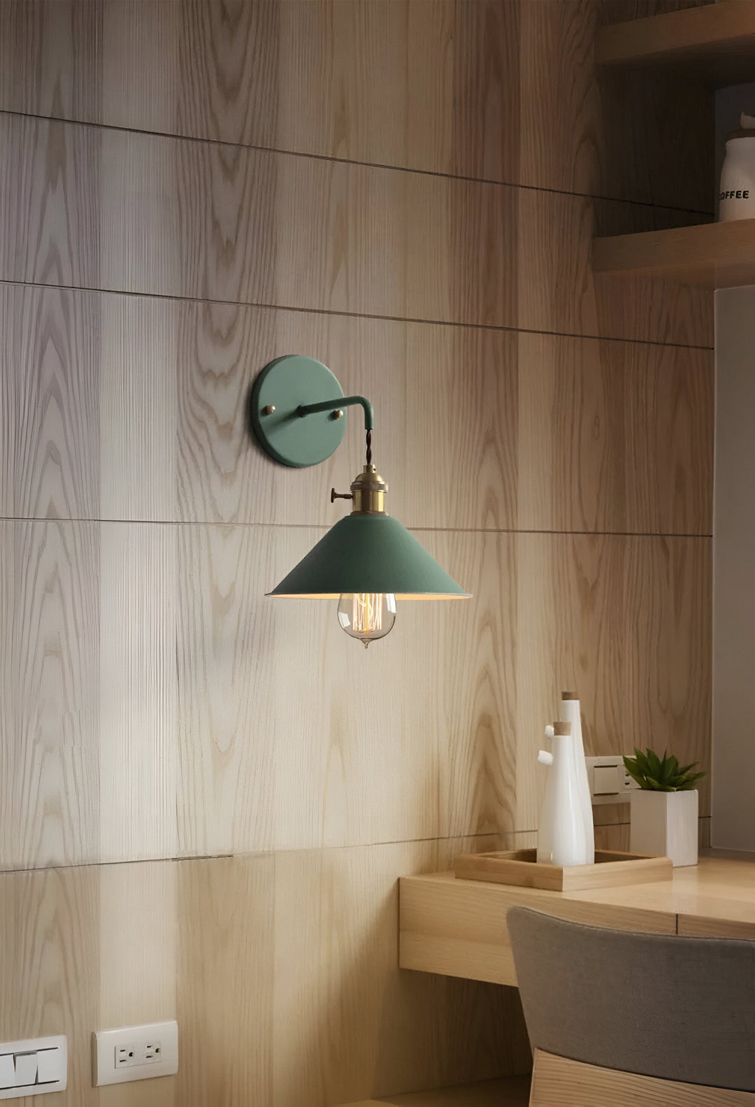 Lisslune | Retro Vintage Wall Lamp - Vintage-inspired Cone Metal Wall Lamp