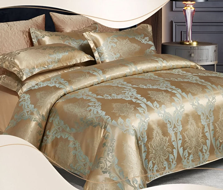 Lisslune | SILKLOFT – Elegant Satin Jacquard Bed Linen Set