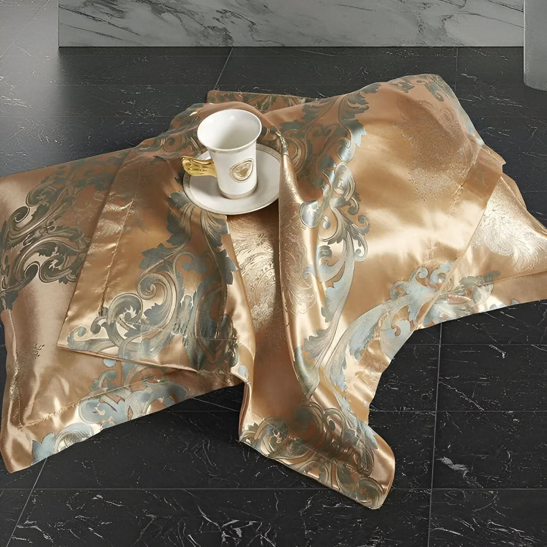 Lisslune | SILKLOFT – Elegant Satin Jacquard Bed Linen Set