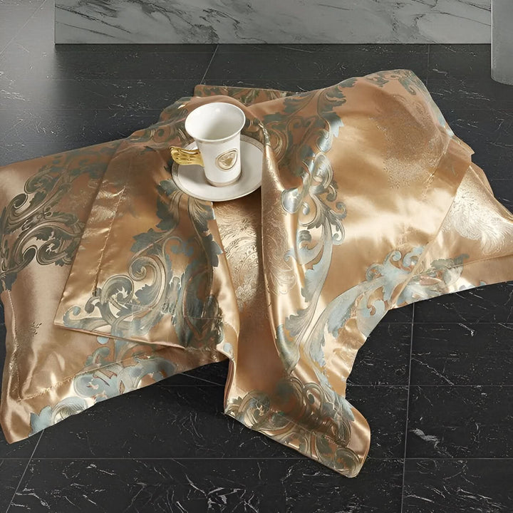 Lisslune | SILKLOFT – Elegant Satin Jacquard Bed Linen Set