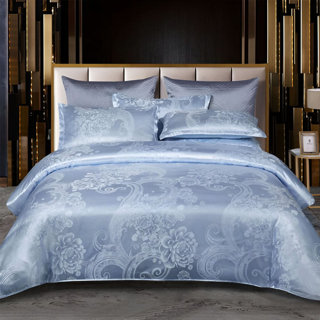 Lisslune | SILKLOFT – Elegant Satin Jacquard Bed Linen Set