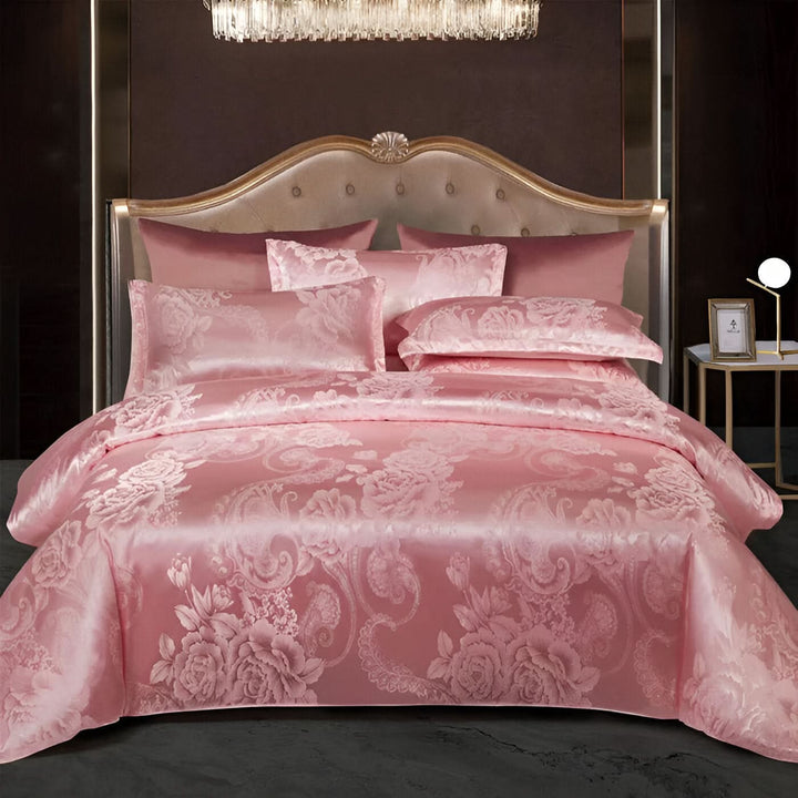 Lisslune | SILKLOFT – Elegant Satin Jacquard Bed Linen Set