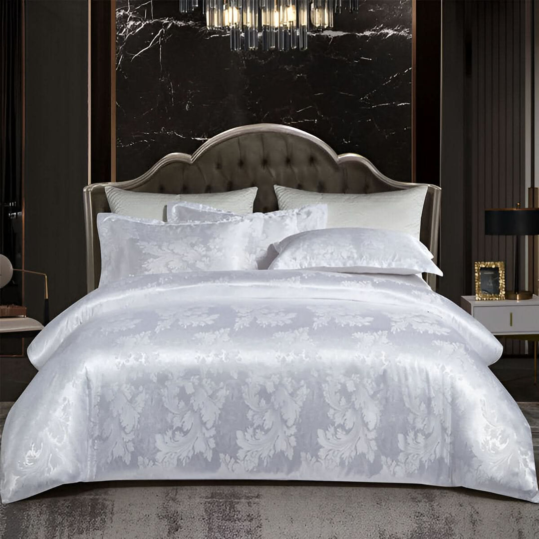 Lisslune | SILKLOFT – Elegant Satin Jacquard Bed Linen Set