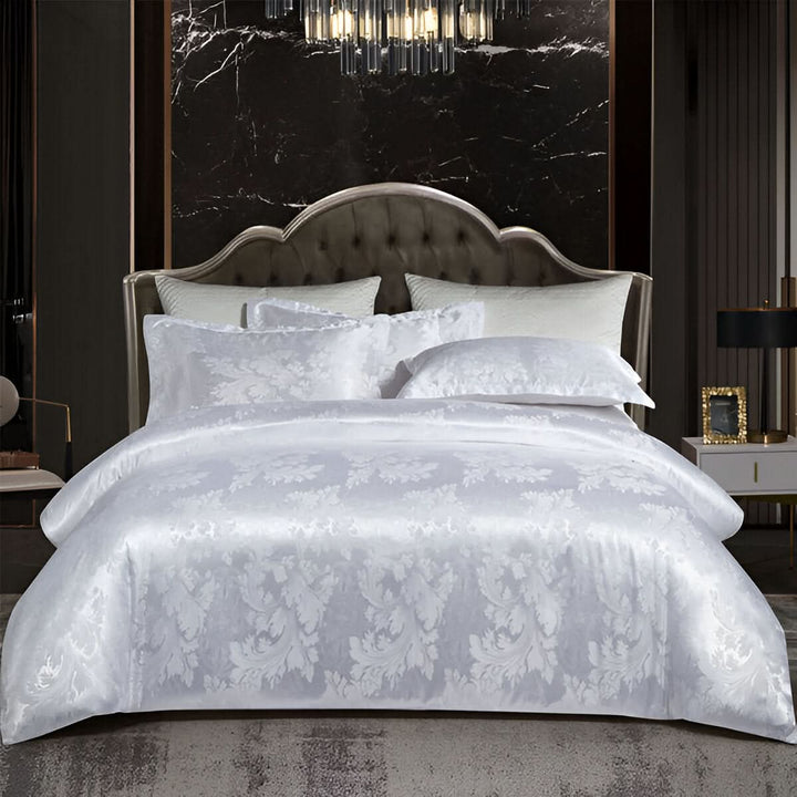 Lisslune | SILKLOFT – Elegant Satin Jacquard Bed Linen Set