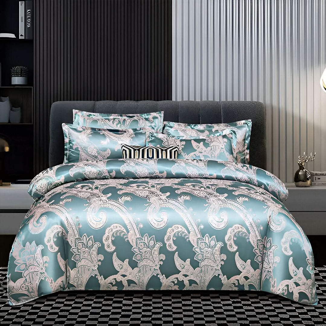 Lisslune | SILKLOFT – Elegant Satin Jacquard Bed Linen Set