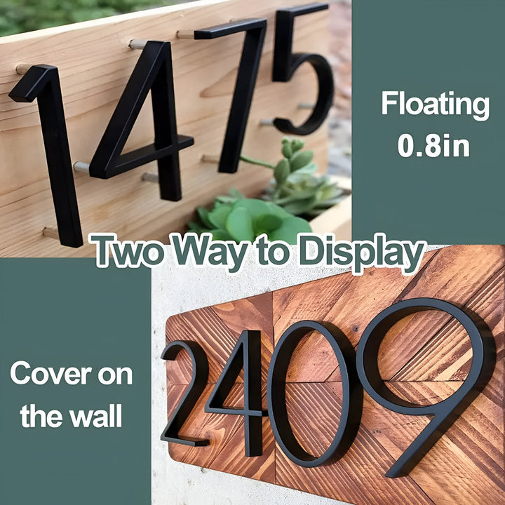 Lisslune | Black Full House Number - House Number Modern - House Number Sign