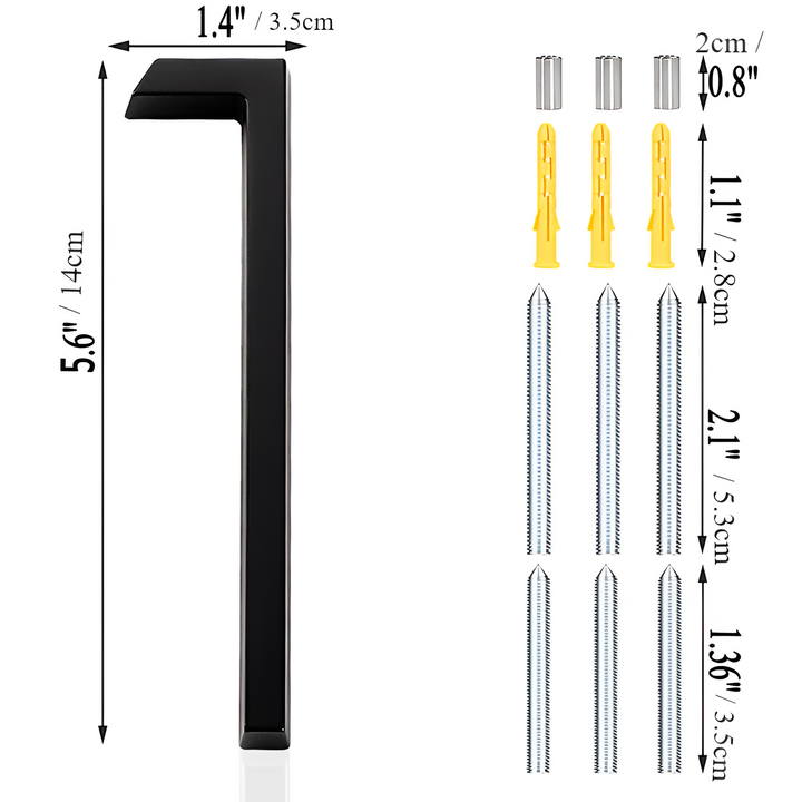 Lisslune | Black Full House Number - House Number Modern - House Number Sign