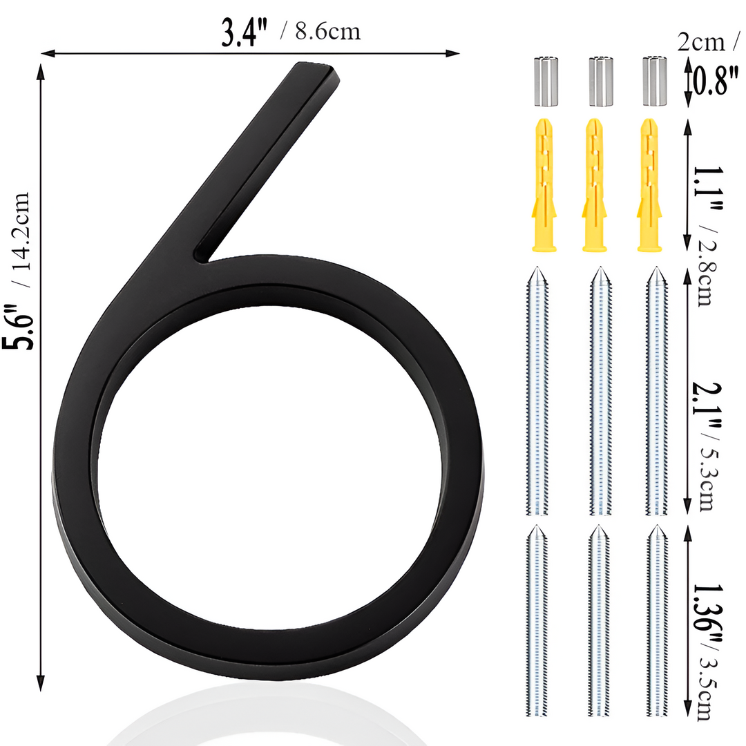 Lisslune | Black Full House Number - House Number Modern - House Number Sign