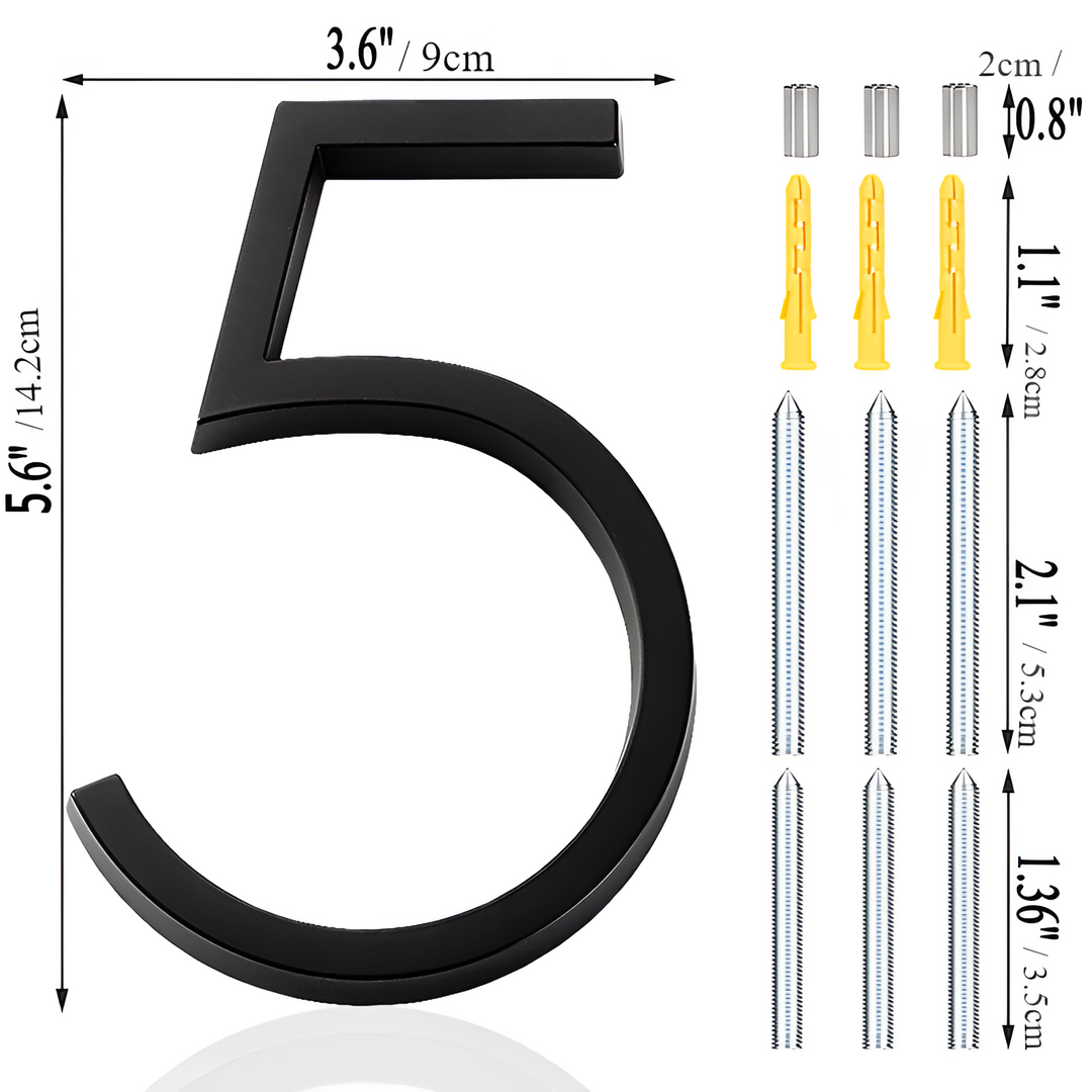 Lisslune | Black Full House Number - House Number Modern - House Number Sign