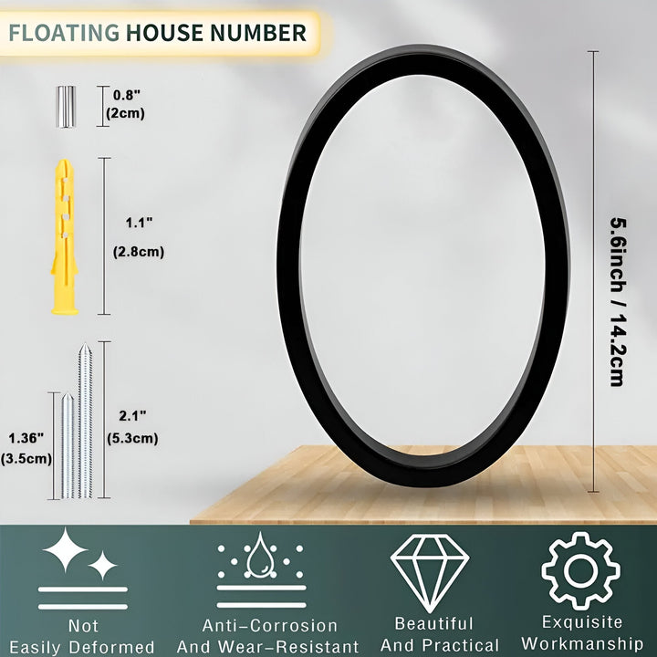 Lisslune | Black Full House Number - House Number Modern - House Number Sign