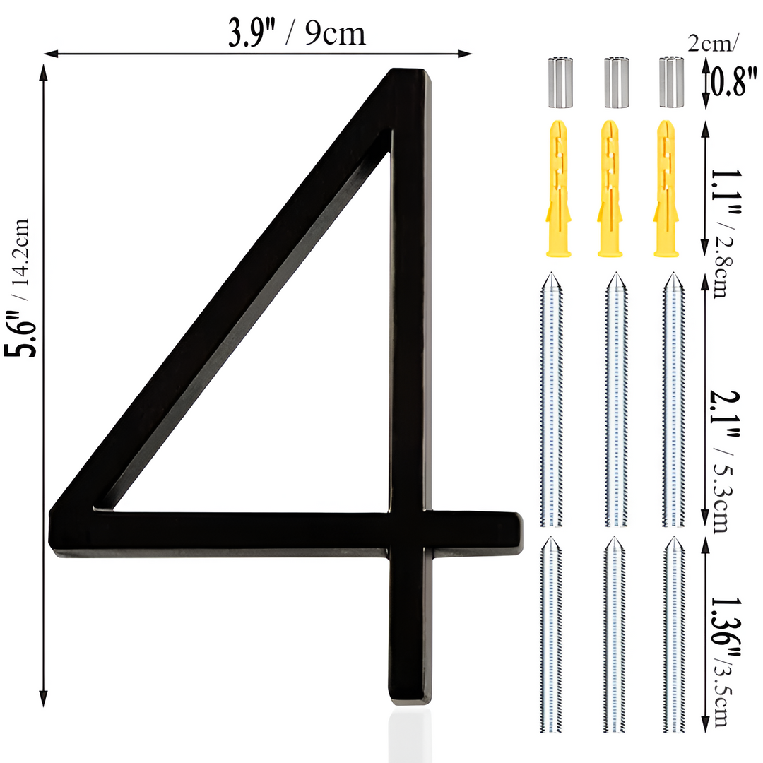 Lisslune | Black Full House Number - House Number Modern - House Number Sign