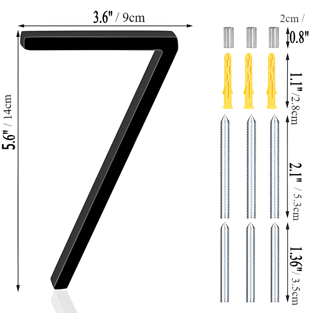 Lisslune | Black Full House Number - House Number Modern - House Number Sign