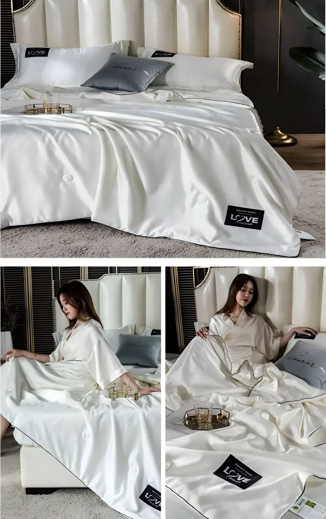 Lisslune | FLUFFINA - Premium Satin Silk Bedding