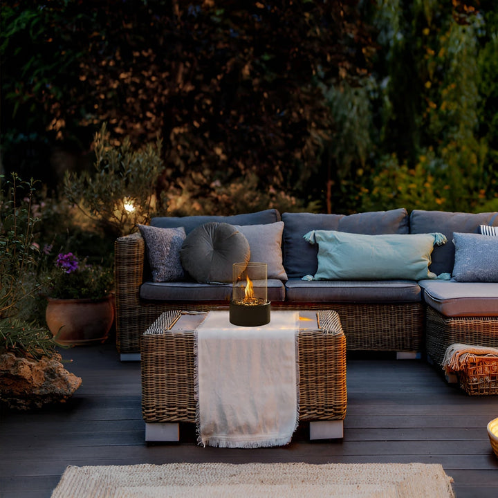 Lisslune | SleekFlame - Stylish black metal base table fire pit