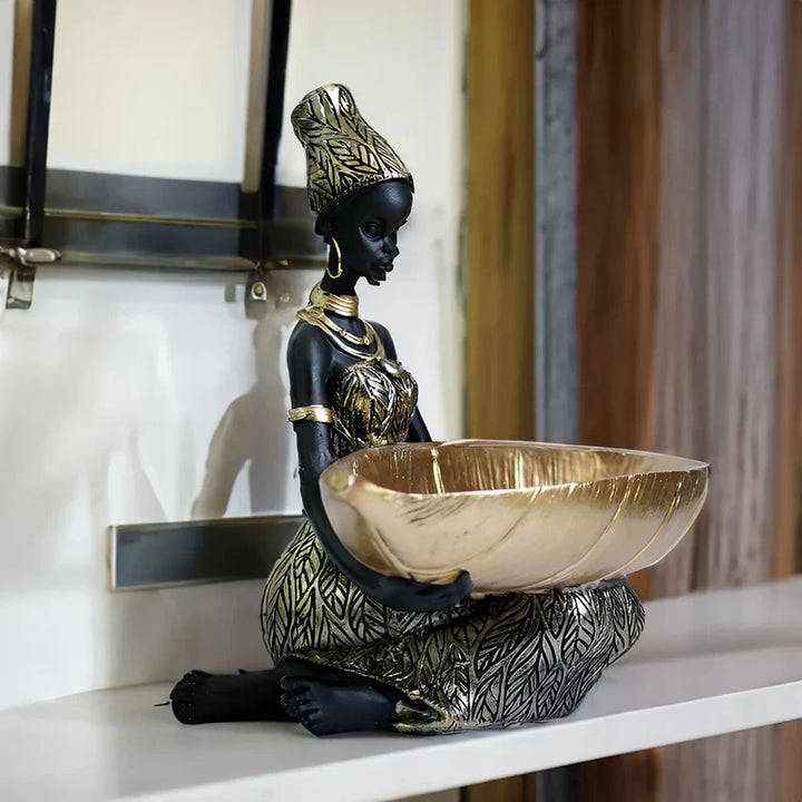 Lisslune | Exotic Female Sculpture with Key Organizer – Artistic Storage Solution